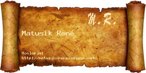 Matusik René névjegykártya